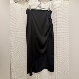 Zara Asymmetrical Black Skirt with Ruching - NWT size M
